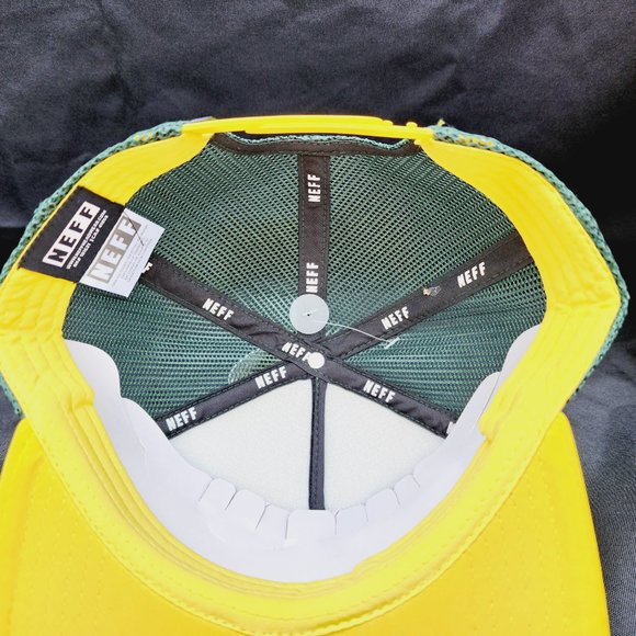 NEFF "Get Lost" Snapback & Meshback Trucker Hat Yellow &Green NWT - Picture 5 of 7